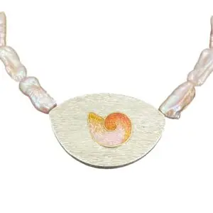 Evolution enamel fossil inspired necklace