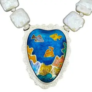 Coral Reef necklace with freshwater pearls